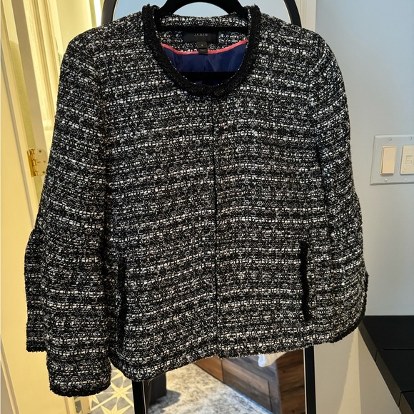 J Crew Black Boucle Sequin Jacket - Picture 6 of 7